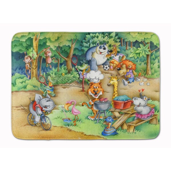Jensendistributionservices Animals at A Picnic Machine Washable Memory Foam Mat MI2550526 - main
